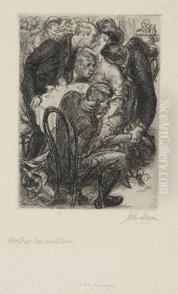 New Year's Eve And Adam Oil Painting by John Sloan