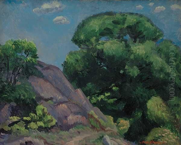 ''willows & Rocks'' Oil Painting by John Sloan