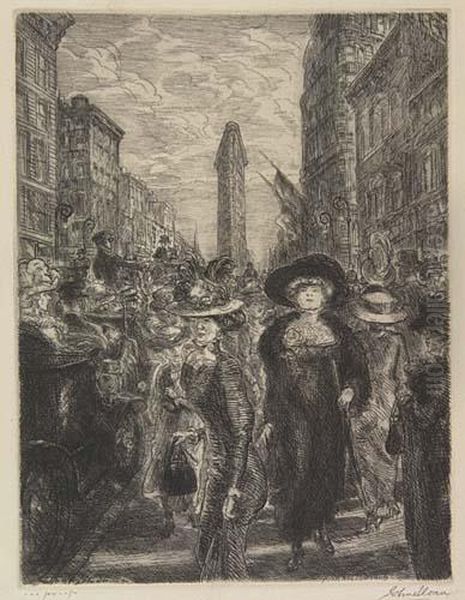 Fifth Avenue 1909 by John Sloan