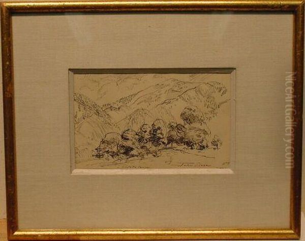 Santa Fe Canyon Oil Painting by John Sloan