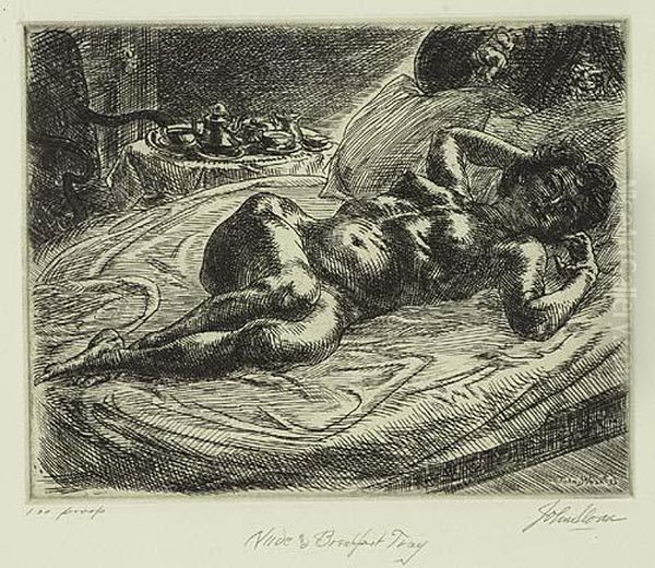 Two Etchings Oil Painting by John Sloan