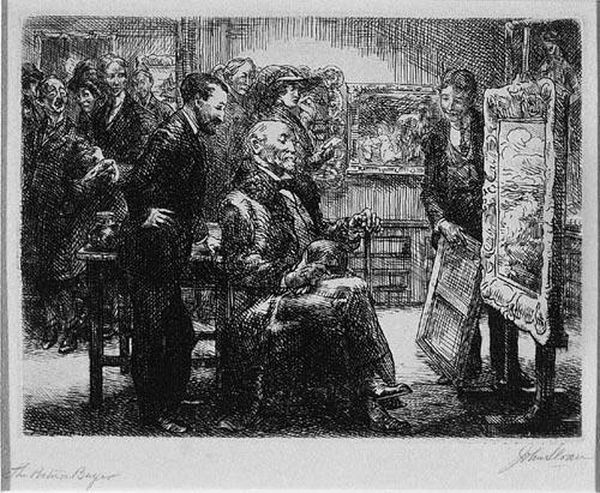 The Picture Buyer<</b> Oil Painting by John Sloan