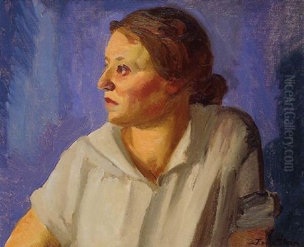 Gladys Carter (woman In White) Oil Painting by John Sloan