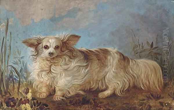 A papillon in a landscape Oil Painting by English School