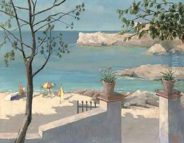 A secluded beach Oil Painting by English School