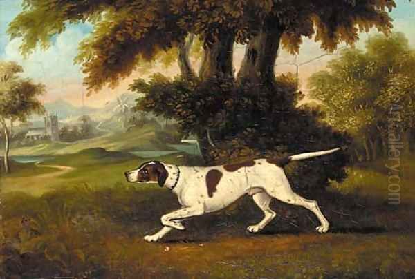 A setter on point Oil Painting by English School