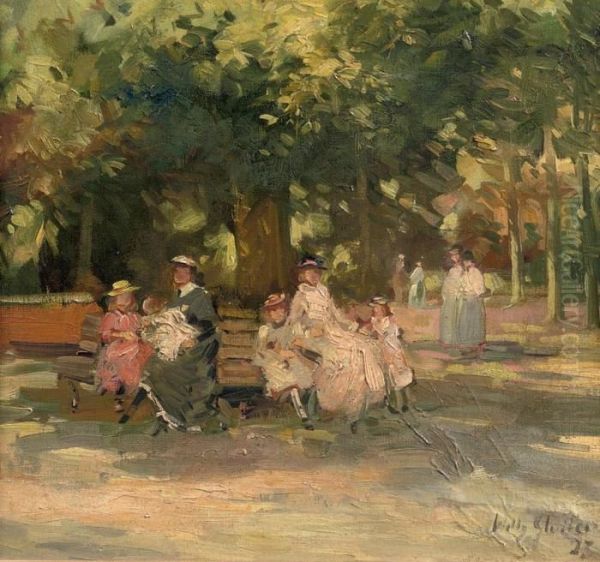 In The Park Oil Painting by Willy Sluyters