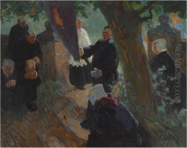 A Procession In Laren Oil Painting by Willy Sluyters