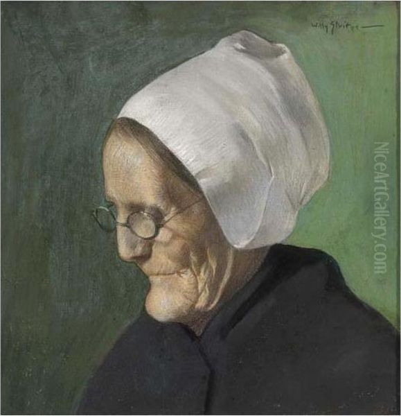 Portrait Of An Elderly Woman Oil Painting by Willy Sluyters