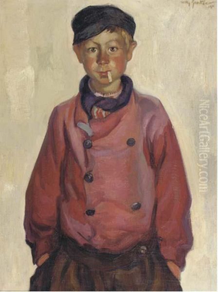 Boefje: A Boy From Volendam Oil Painting by Willy Sluyters