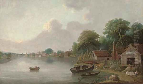 Along the river, Marlow Oil Painting by English School