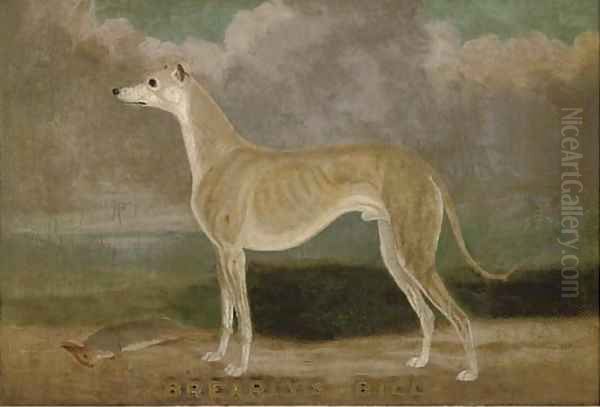 Brearly's Bill, a champion greyhound Oil Painting by English School