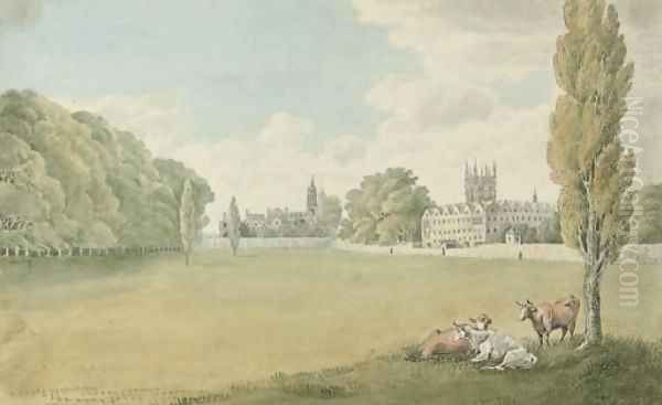 Christ Church and Merton College, Oxford Oil Painting by English School