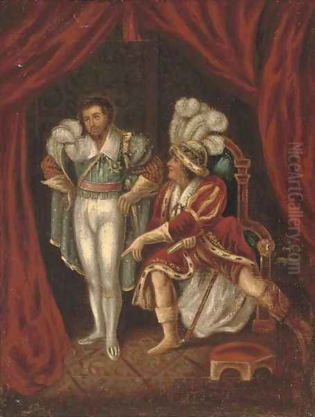 Edmund Kean as Richard III, with the Duke of Buckingham Oil Painting by English School