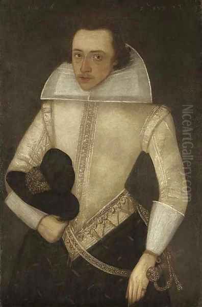 Portrait of a gentleman, aged 22, Oil Painting by English School