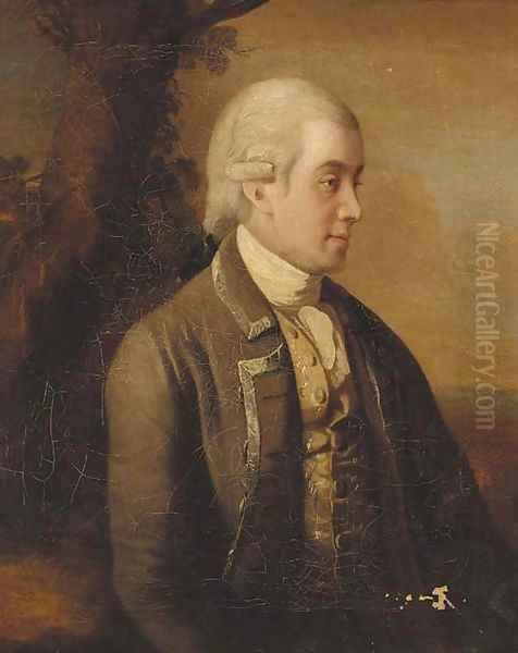 Portrait of a gentleman, said to be Robin Adare Oil Painting by English School