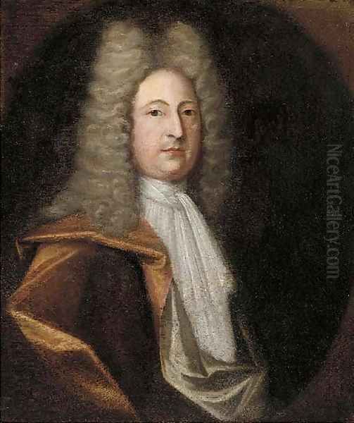 Portrait of a gentleman, traditionally identified as Joseph Addison (1672-1719) Oil Painting by English School