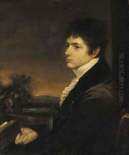 Portrait of a gentleman, traditionally identified as Robert Southey Oil Painting by English School