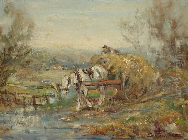 Haycart Oil Painting by George Smith