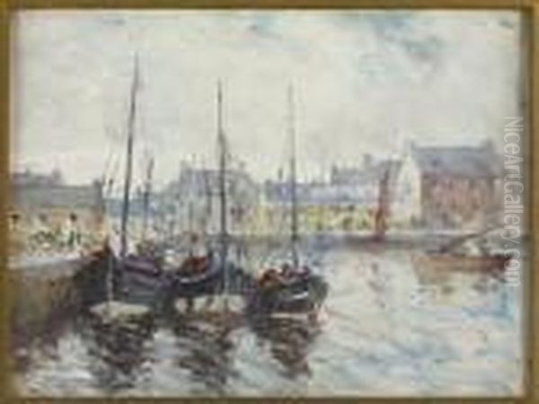 An East Neuk Fishing Village Oil Painting by George Smith