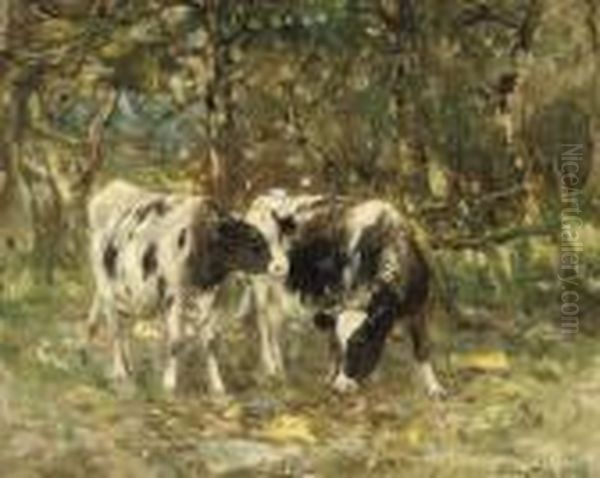 Cattle Grazing Oil Painting by George Smith