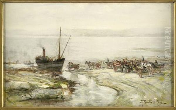 Unloading, Blackwaterfoot Oil Painting by George Smith