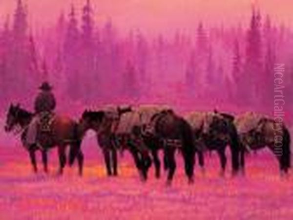 Cranberry Meadows, Head Waters Of The Yellowstone Oil Painting by George Smith