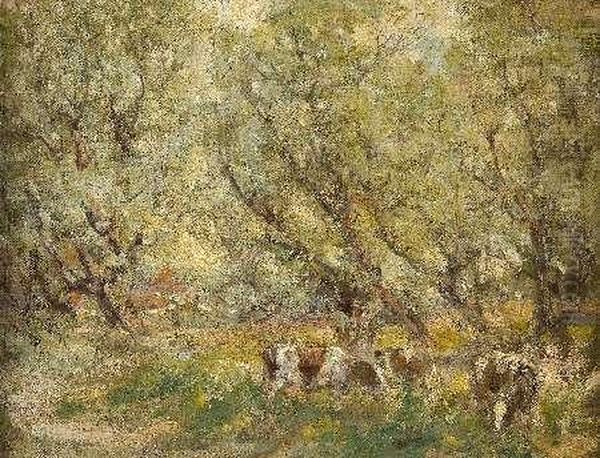 Cattle Grazing In The Shade Oil Painting by George Smith