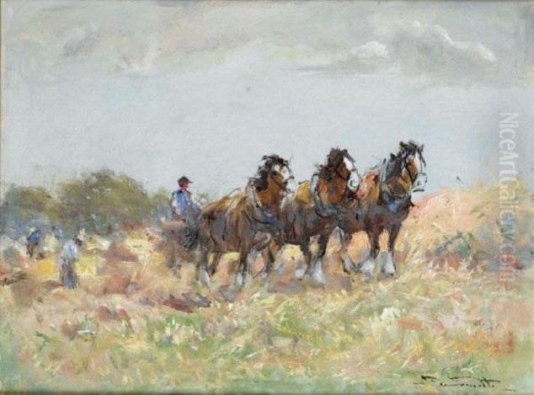 The Plough Team Oil Painting by George Smith