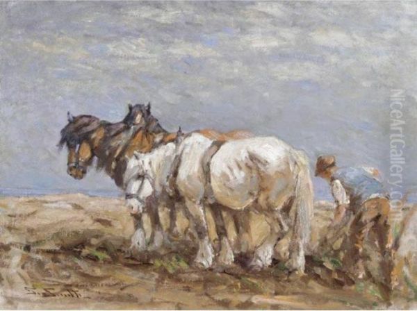 The Plough Team Oil Painting by George Smith