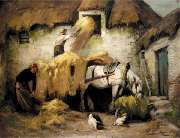 The Hay Loft Oil Painting by George Smith