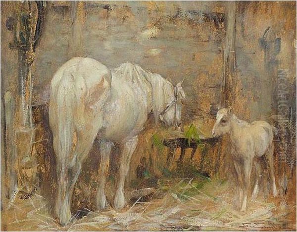 The White Mare Oil Painting by George Smith