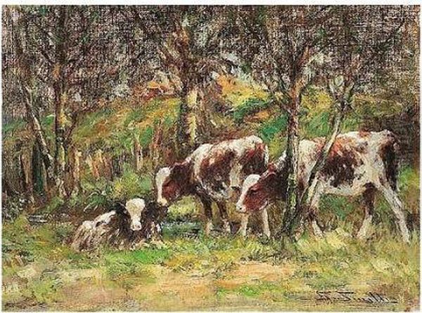 Cattle Resting In The Shade Oil Painting by George Smith