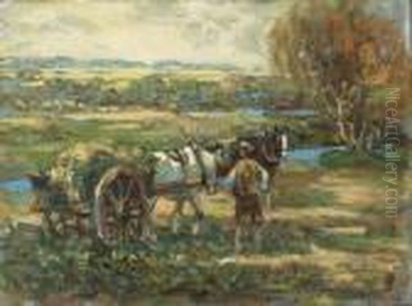 The Hay Cart Oil Painting by George Smith