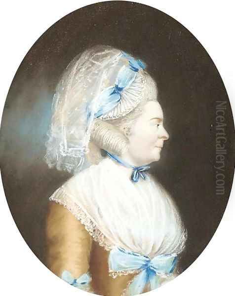 Portrait of a lady, half-length, in profile to the right Oil Painting by English School