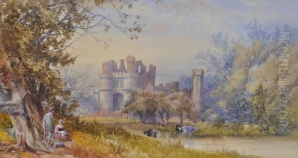 Herstmonceux Castle Oil Painting by James Burrell-Smith