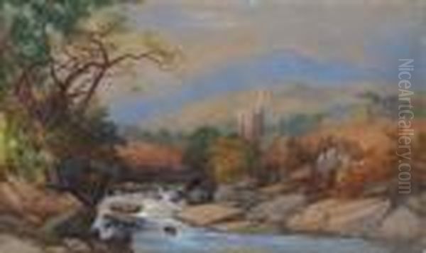 A View In Cumberland Oil Painting by James Burrell-Smith