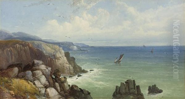 A Calm Day On The South Coast Oil Painting by James Burrell-Smith