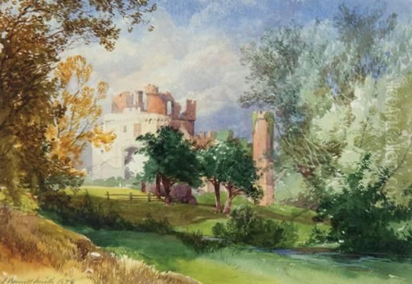 Hurstmonceaux Castle, Sussex Oil Painting by James Burrell-Smith