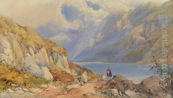 A View Of Wastwater, Cumberland Oil Painting by James Burrell-Smith