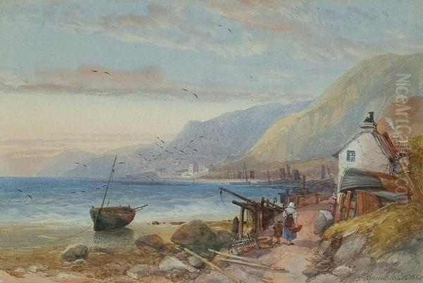 Burnmouth, Berwickshire Oil Painting by James Burrell-Smith