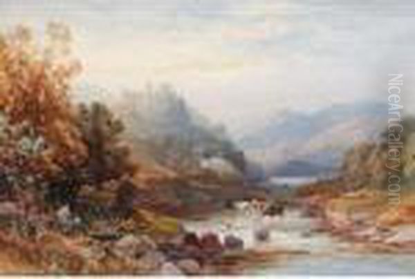 River Landscapes Oil Painting by James Burrell-Smith