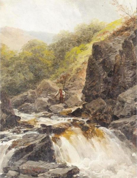 The Waterfall Oil Painting by James Burrell-Smith