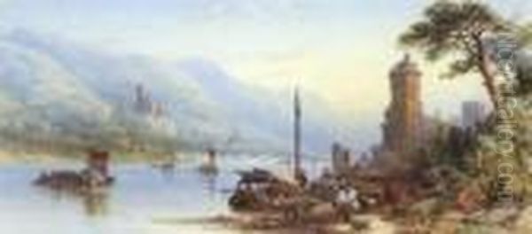 Rhine Oil Painting by James Burrell-Smith