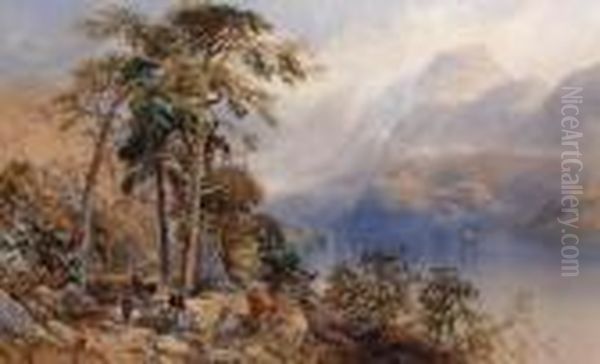 Loch Katrine, Perthshire Oil Painting by James Burrell-Smith