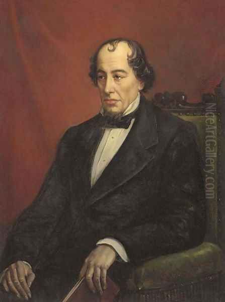 Portrait of Benjamin Disraeli (1804-1881), Earl of Beaconsfield Oil Painting by English School