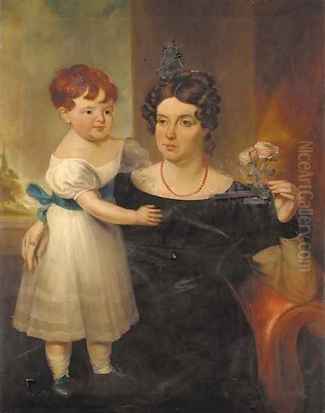 Portrait of Elizabeth Smith and her son William Oil Painting by English School