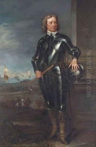 Portrait of Oliver Cromwell (1599-1658), Lord Protector of England Oil Painting by English School