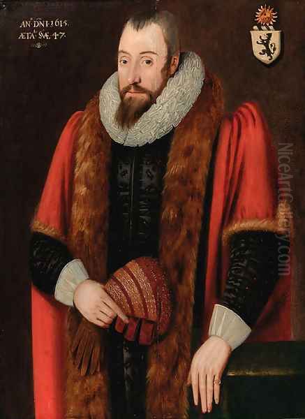 Portrait of Thomas Jones of Shrewsbury, Shropshire Oil Painting by English School