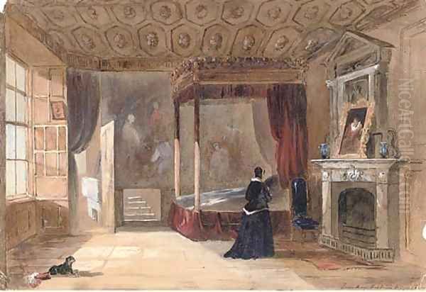 Queen Mary's bedroom, Holyrood Palace Oil Painting by English School